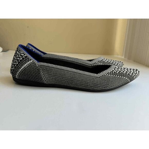 Rothy's the Point Black and White Python Snake Print Retired Womens Size 8.5 - Picture 9 of 10